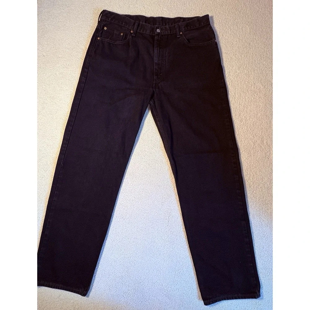 Y2K Levis 550 Jeans Mens 40X34 Black Denim Relaxed Fit  Red Tab Egypt 2007